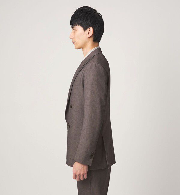 UNITED ARROWS green label relaxing「A+ ポリエステル シャークスキン ダブルブレスト 4B スタンダード セットアップ ジャケット -ウォッシャブ」|テーラードジャケット|