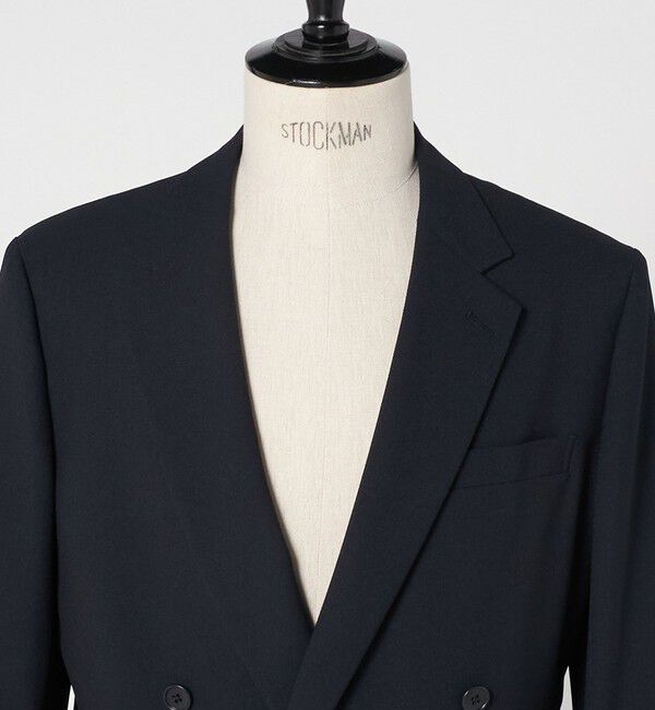 UNITED ARROWS green label relaxing「A+ ポリエステル シャークスキン ダブルブレスト 4B スタンダード セットアップ ジャケット -ウォッシャブ」|テーラードジャケット|