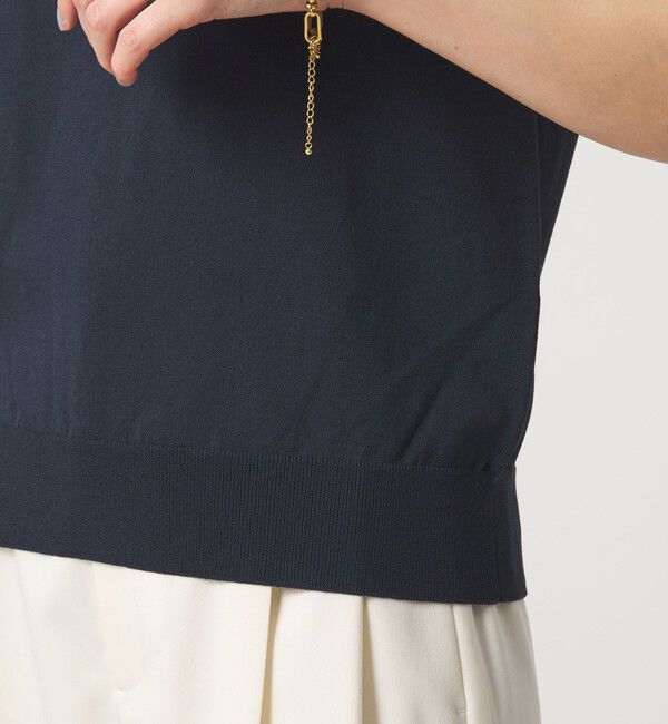 UNITED ARROWS green label relaxing「HIYOKE スクエアネック フレンチスリーブ ニット」|ニット・セーター|