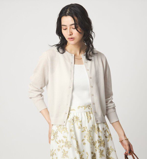 UNITED ARROWS green label relaxing「ハニカム クロップド ニット カーディガン」|カーディガン|LT.GRAY