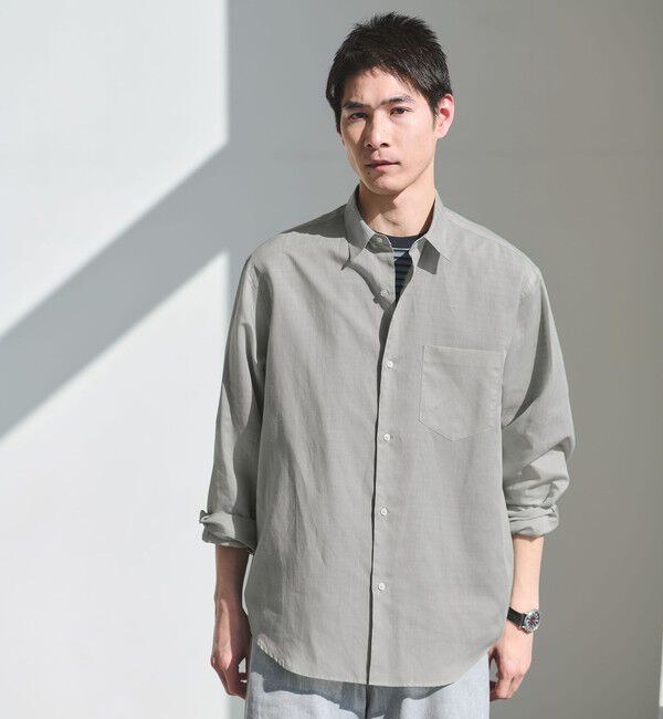 UNITED ARROWS green label relaxing「ラミー ミックス ジャストルーズ 長袖 シャツ」|シャツ・ブラウス|LT.GRAY