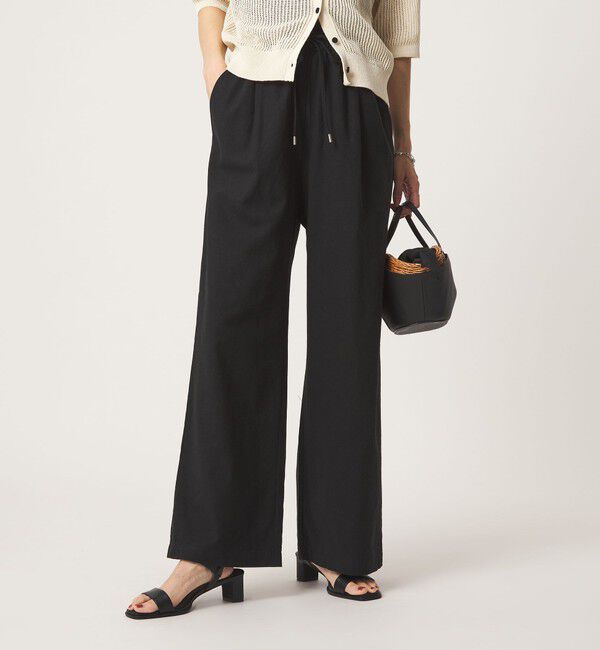 UNITED ARROWS green label relaxing「［size SHORT/TALLあり］BREEZE LINEN ブリーズリネン ワイド パンツ」|その他|BLACK