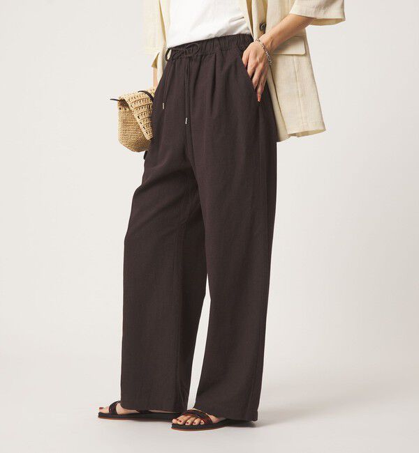 UNITED ARROWS green label relaxing「［size SHORT/TALLあり］BREEZE LINEN ブリーズリネン ワイド パンツ」|その他|DK.BROWN