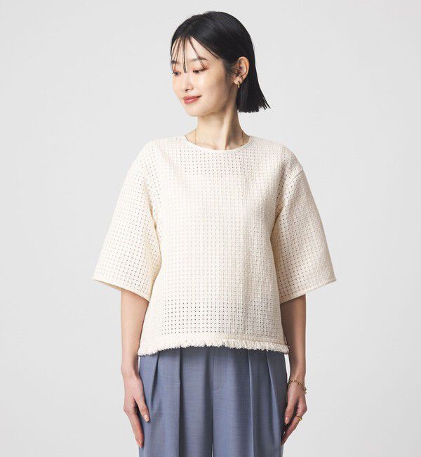 UNITED ARROWS green label relaxing「ラティス ツイードライク プルオーバー」|シャツ・ブラウス|