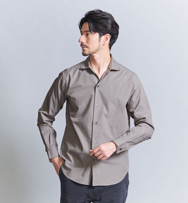 BEAUTY&YOUTH UNITED ARROWS「【WEB限定 WARDROBE SMART】コットン ワイドカラー スキッパー シャツ」|シャツ・ブラウス|