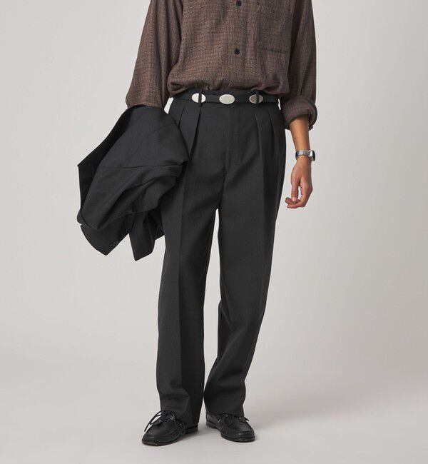 STEVEN ALAN「＜Steven Alan＞ ウール オックスフォード イン ツープリーツ ドレス トラウザーズ」|スラックス|