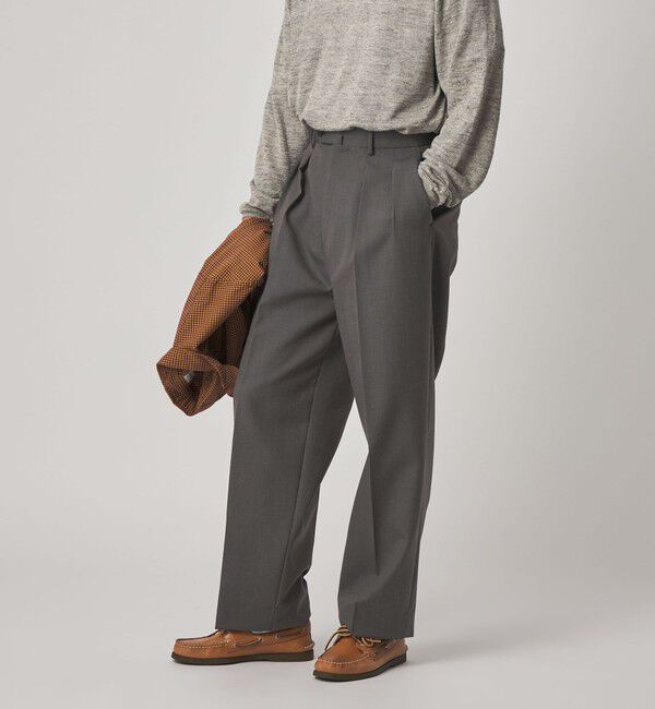 STEVEN ALAN「＜Steven Alan＞ ウール オックスフォード イン ツープリーツ ドレス トラウザーズ」|スラックス|