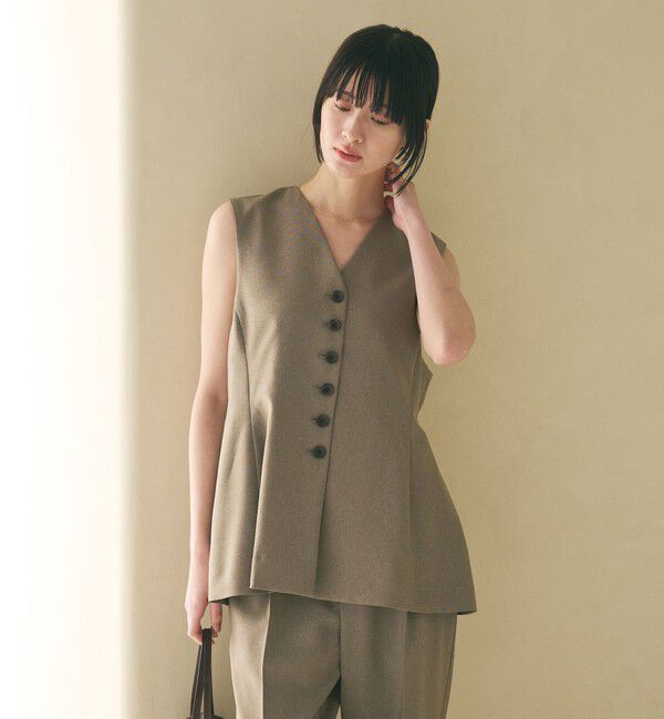 BEAUTY&YOUTH UNITED ARROWS「【WEB限定 Wardrobe DAILY MINIMAL】メランジ ペプラムベスト ウォッシャブル」|ベスト・ジレ|