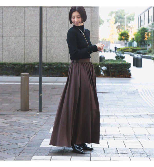 Demi-Luxe BEAMS 「ポプリン ギャザースカート」|スカート|