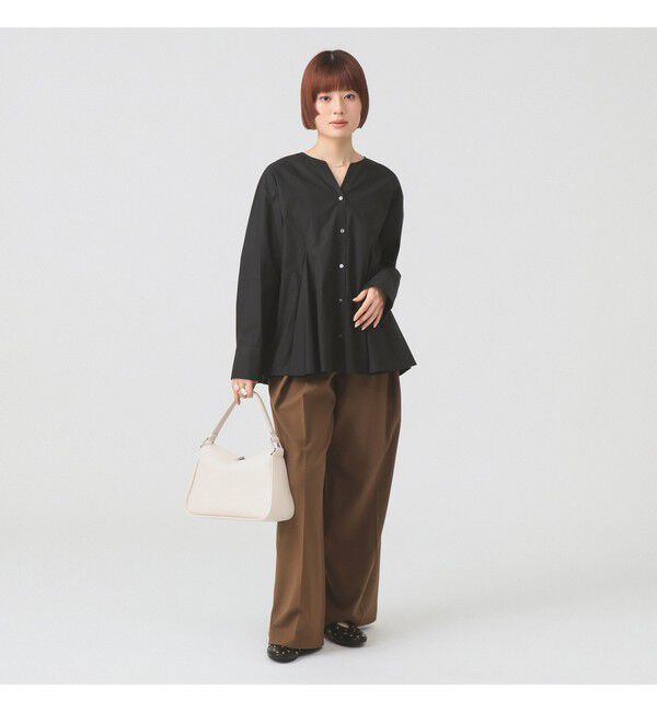 Ray BEAMS 「キーネック フレア ブラウス」|シャツ・ブラウス|