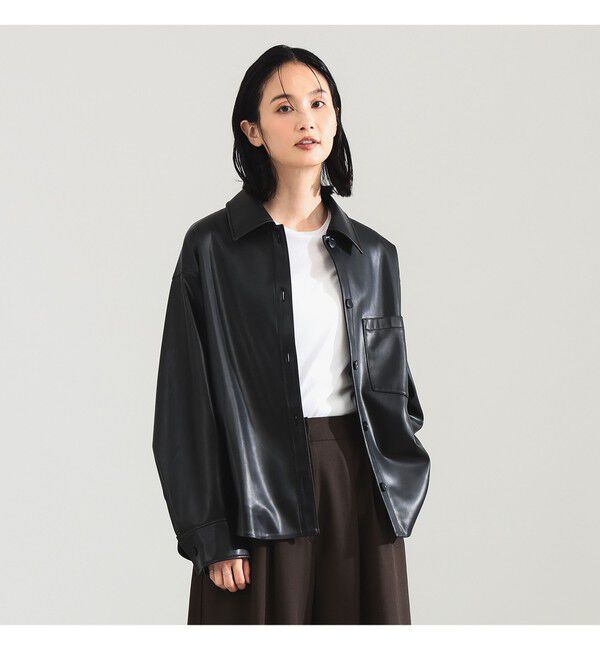 Demi-Luxe BEAMS 「フェイクレザー シャツジャケット」|ダッフルコート|