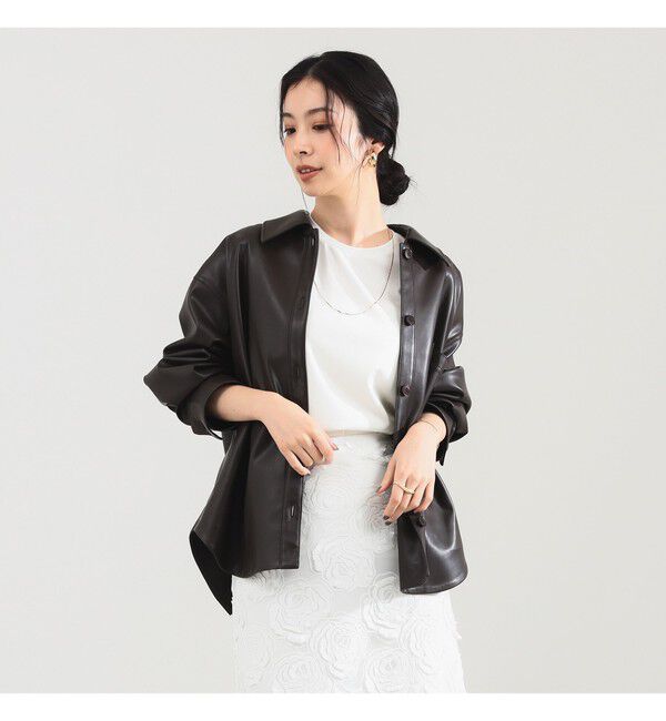 Demi-Luxe BEAMS 「フェイクレザー シャツジャケット」|ダッフルコート|