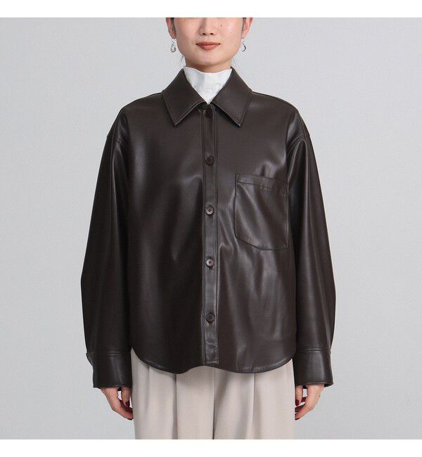 Demi-Luxe BEAMS 「フェイクレザー シャツジャケット」|ダッフルコート|