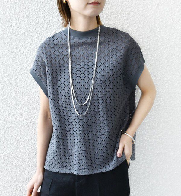 SHIPS for women「《一部追加予約》【WEB限定】〈手洗い可能〉アイレット クルーネック プルオーバー」|Tシャツ・カットソー|