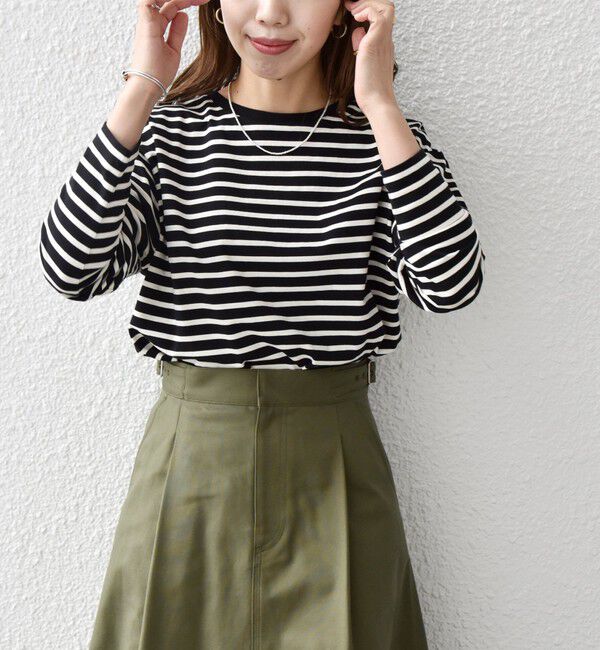 SHIPS any「SHIPS any:〈吸水速乾〉ラウンドヘム ロングスリーブ ワイド TEE」|Tシャツ・カットソー|