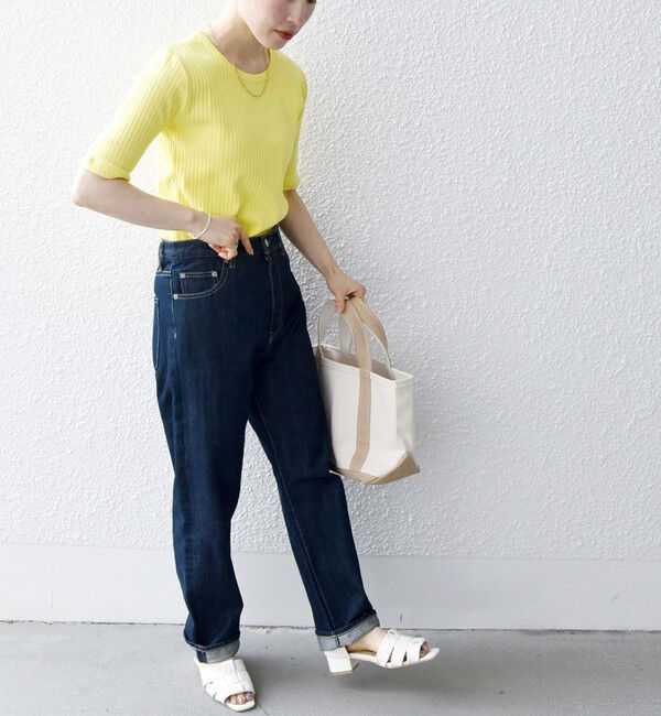 SHIPS any「《一部追加予約》SHIPS any:〈洗濯機可能〉テレコ リブ ハーフスリーブ TEE」|Tシャツ・カットソー|