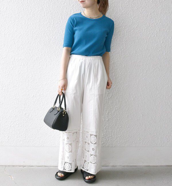 SHIPS any「《一部追加予約》SHIPS any:〈洗濯機可能〉テレコ リブ ハーフスリーブ TEE」|Tシャツ・カットソー|