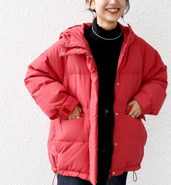 SHIPS any「SHIPS any: フーディ ショート ダウン ジャケット」|ダウン|レッド