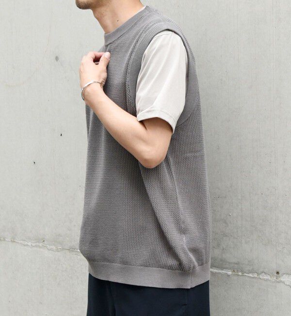 SHIPS any「SHIPS any: 〈洗濯機可能〉シアー ニット クルーネック プルオーバー ベスト◇」|ベスト・ジレ|