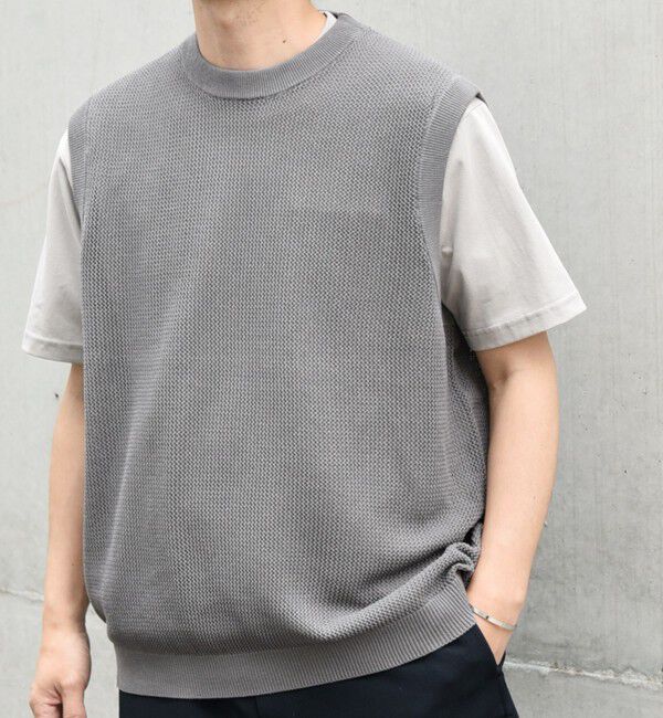 SHIPS any「SHIPS any: 〈洗濯機可能〉シアー ニット クルーネック プルオーバー ベスト◇」|ベスト・ジレ|