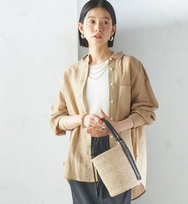 SHIPS for women「〈手洗い可能〉IMPERIAL LINEN オーバー シャツ」|シャツ・ブラウス|ベージュ