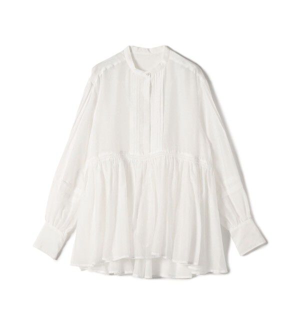SHIPS for women「〈手洗い可能〉コットン シルク ギャザー ブラウス」|シャツ・ブラウス|