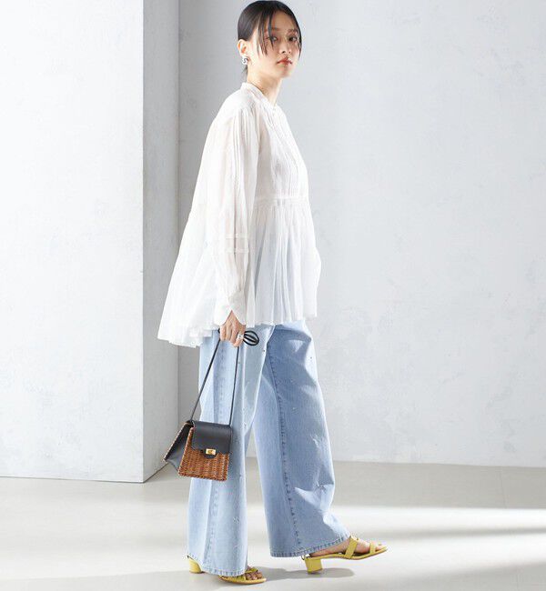 SHIPS for women「〈手洗い可能〉コットン シルク ギャザー ブラウス」|シャツ・ブラウス|