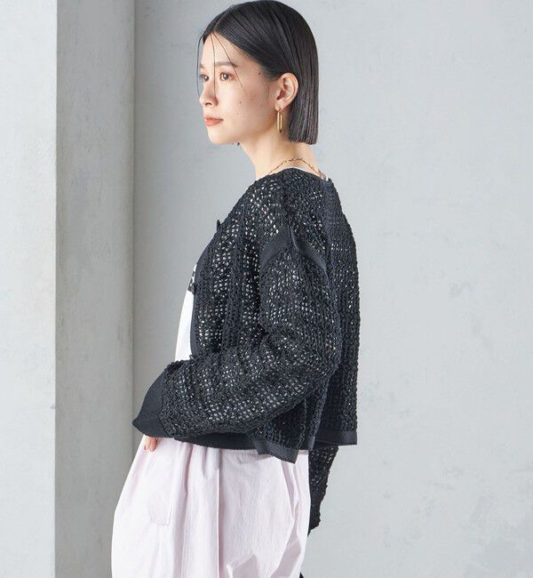 SHIPS for women「〈手洗い可能〉透かし編み 2WAY ニット ジャケット」|カーディガン|