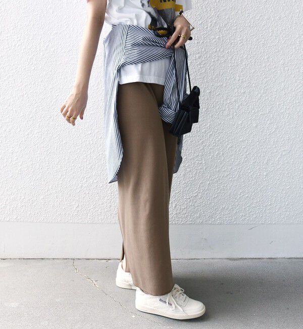 SHIPS for women「〈UVカット / 手洗い可能〉リブ ジャージー 2WAY ストレッチ スカート」|スカート|