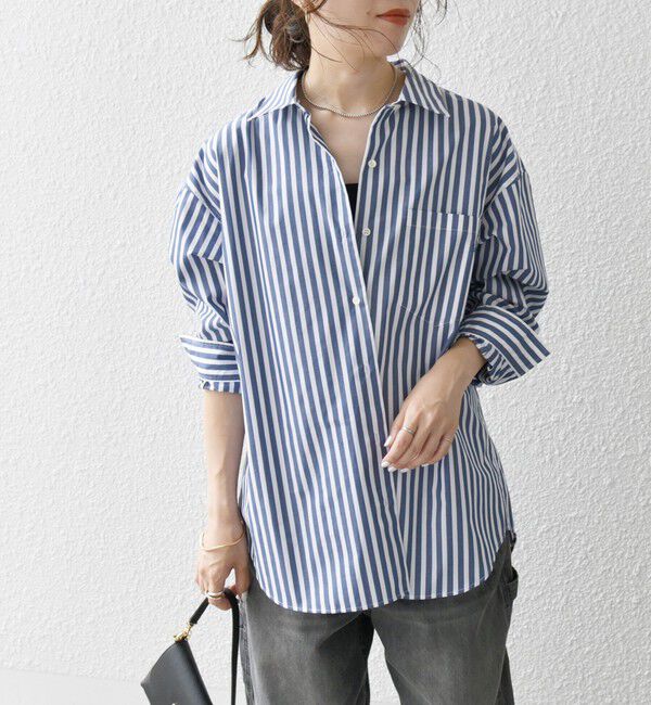 SHIPS any「SHIPS any:〈洗濯機可能〉REPREVE レギュラーカラー ルーズ ポケット シャツ」|シャツ・ブラウス|