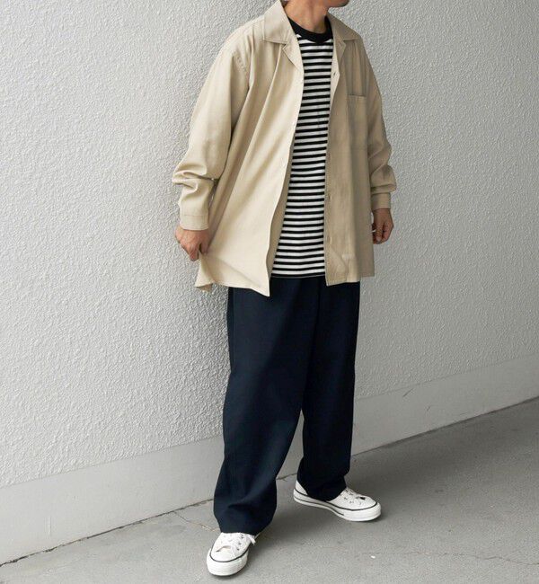 SHIPS any「SHIPS any: 〈洗濯機可能〉ビスコース モザイクツイル ライト オープンカラー シャツ◇」|シャツ・ブラウス|