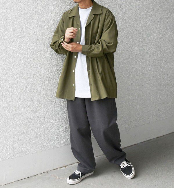 SHIPS any「SHIPS any: 〈洗濯機可能〉ビスコース モザイクツイル ライト オープンカラー シャツ◇」|シャツ・ブラウス|