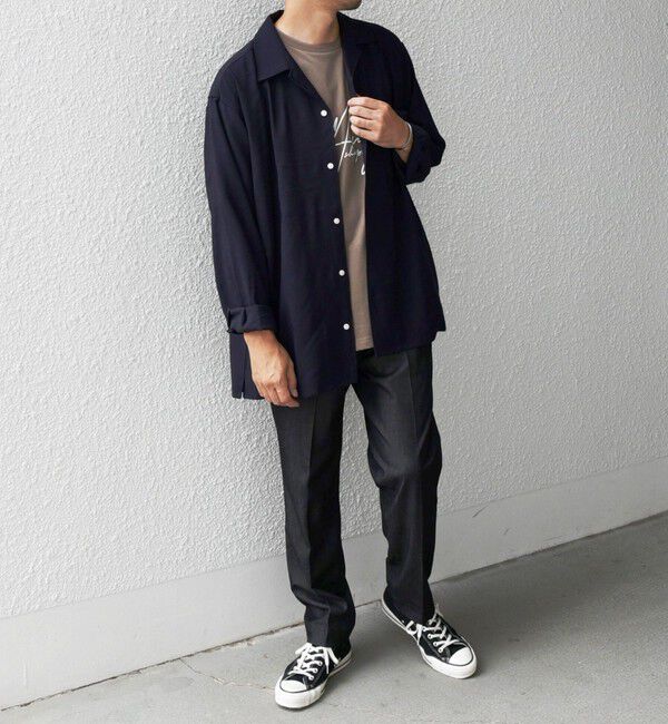 SHIPS any「SHIPS any: 〈洗濯機可能〉ビスコース モザイクツイル ライト オープンカラー シャツ◇」|シャツ・ブラウス|