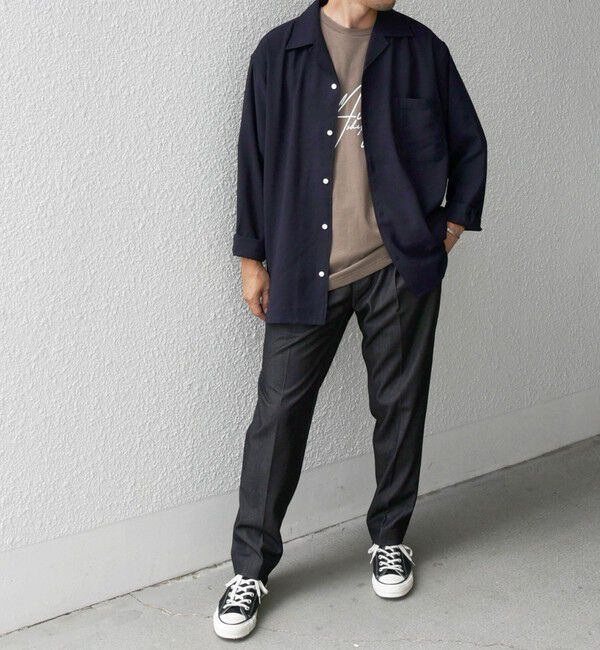 SHIPS any「SHIPS any: 〈洗濯機可能〉ビスコース モザイクツイル ライト オープンカラー シャツ◇」|シャツ・ブラウス|