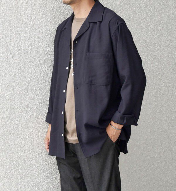 SHIPS any「SHIPS any: 〈洗濯機可能〉ビスコース モザイクツイル ライト オープンカラー シャツ◇」|シャツ・ブラウス|