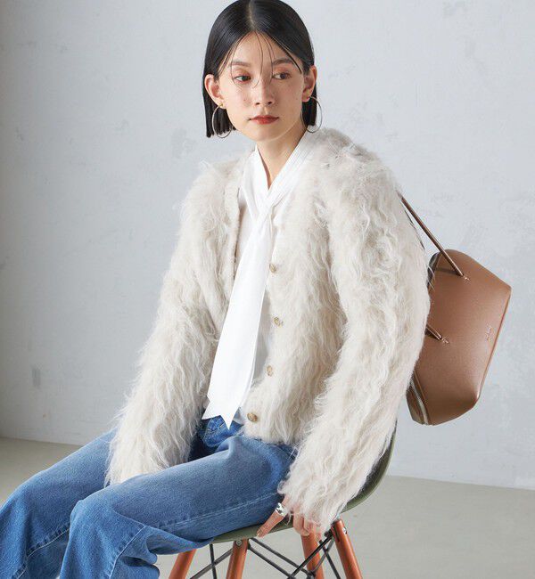 SHIPS for women「〈手洗い可能〉シャギー ファー カーディガン」|カーディガン|