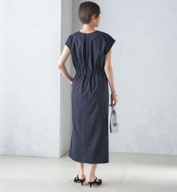 SHIPS for women「〈手洗い可能〉梳毛調 深V ノースリーブ ワンピース」|ワンピース|