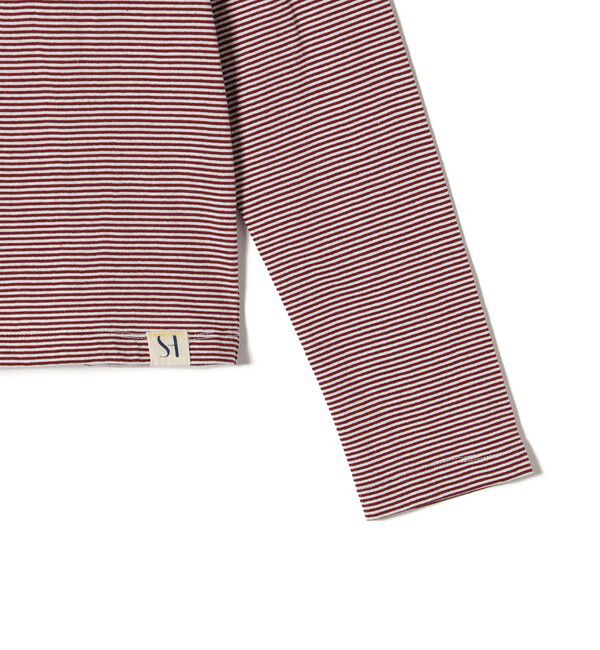 SHIPS for women「【WEB限定】〈洗濯機可能〉刺繍 デザイン ボーダー リンガー TEE」|Tシャツ・カットソー|