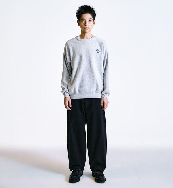 SHIPS「City Ambient Products:〈手洗い可能〉コンパクトリブ ワンポイント ロゴ ニット」|ニット・セーター|