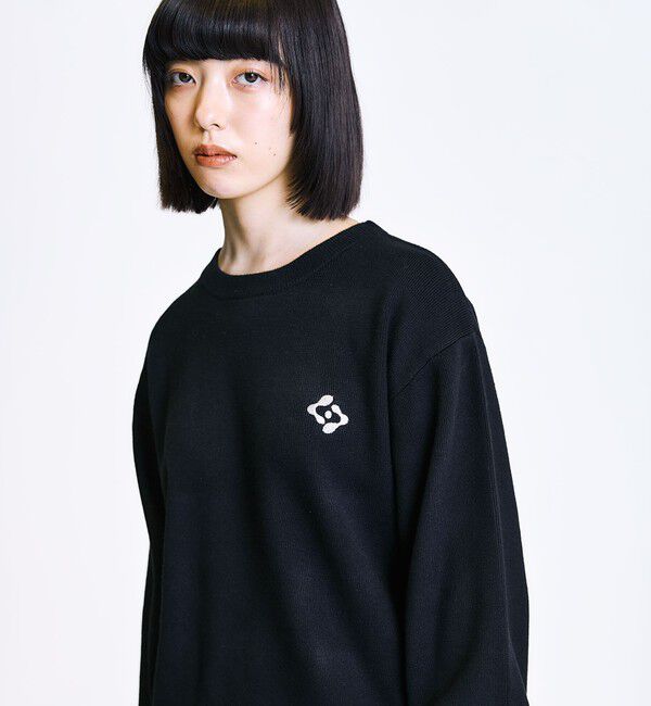 SHIPS「City Ambient Products:〈手洗い可能〉コンパクトリブ ワンポイント ロゴ ニット」|ニット・セーター|