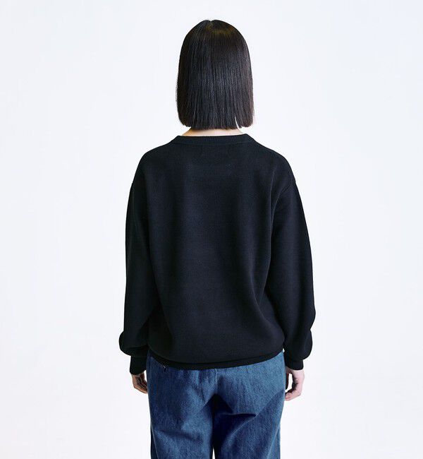 SHIPS「City Ambient Products:〈手洗い可能〉コンパクトリブ ワンポイント ロゴ ニット」|ニット・セーター|