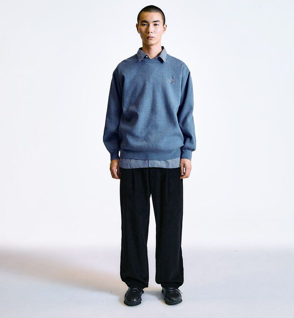 SHIPS「City Ambient Products:〈手洗い可能〉コンパクトリブ ワンポイント ロゴ ニット」|ニット・セーター|