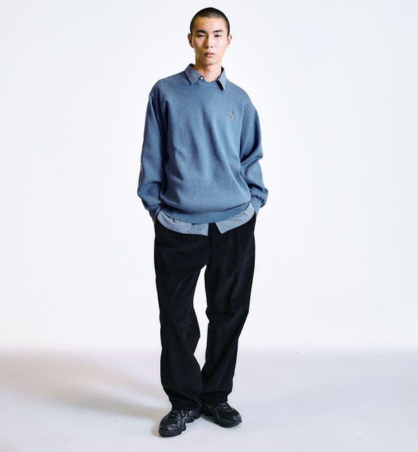 SHIPS「City Ambient Products:〈手洗い可能〉コンパクトリブ ワンポイント ロゴ ニット」|ニット・セーター|