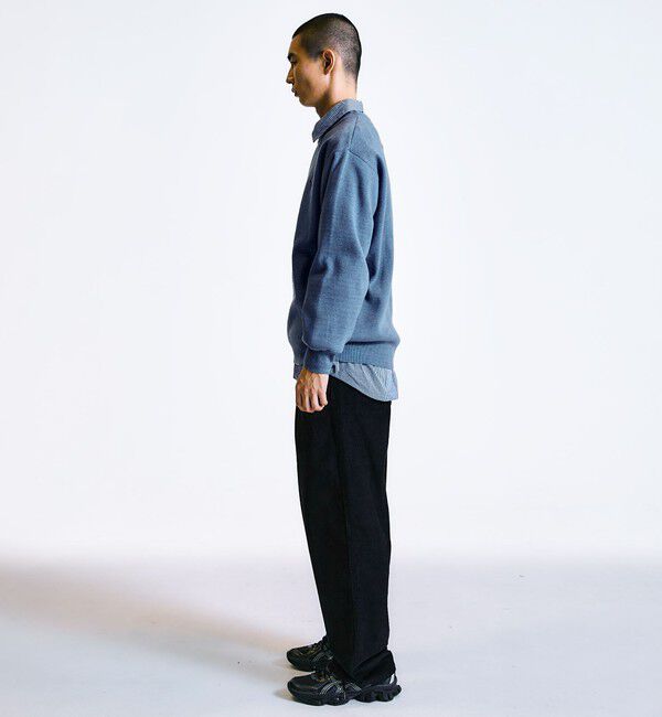 SHIPS「City Ambient Products:〈手洗い可能〉コンパクトリブ ワンポイント ロゴ ニット」|ニット・セーター|