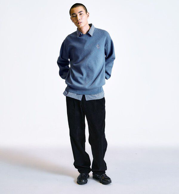 SHIPS「City Ambient Products:〈手洗い可能〉コンパクトリブ ワンポイント ロゴ ニット」|ニット・セーター|