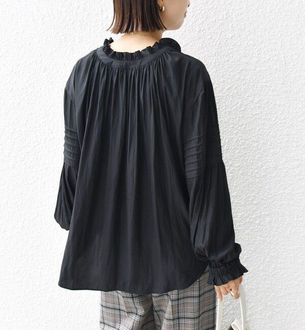 SHIPS for women「〈手洗い可能〉割繊 前後 2WAY 袖タック デザイン ブラウス」|シャツ・ブラウス|