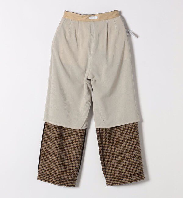 SHIPS any「SHIPS any: cafissi ハウンドトゥース ワイド テーパード パンツ」|チノ|