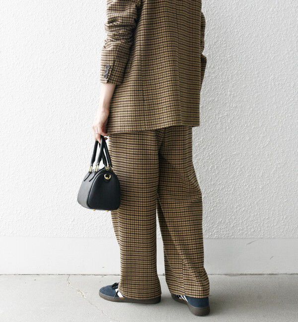 SHIPS any「SHIPS any: cafissi ハウンドトゥース ワイド テーパード パンツ」|チノ|
