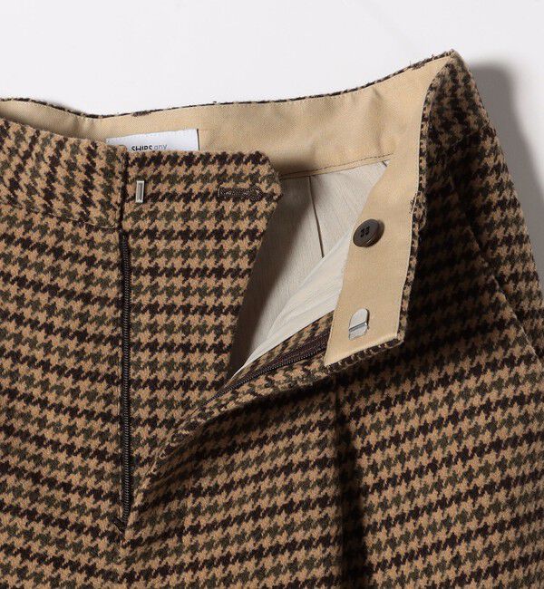 SHIPS any「SHIPS any: cafissi ハウンドトゥース ワイド テーパード パンツ」|チノ|