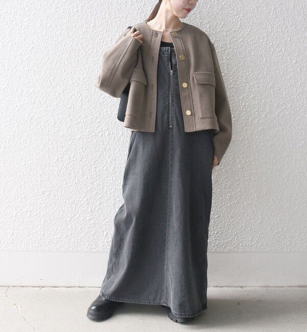 SHIPS any「SHIPS any: エア ニードル ポケット コンパクト ノーカラー ジャケット」|ノーカラージャケット|